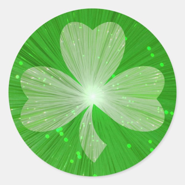 Shamrock sticker round (Front)