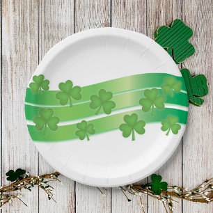 Shamrock Stripes Paper Plate