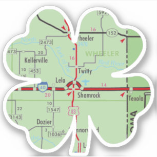 Shamrock Texas Clover Map