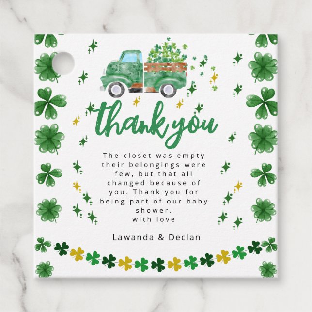 Shamrock | Thank you Favour Tags (Front)