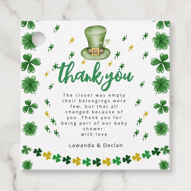 Shamrock | Thank you Favour Tags (Front)