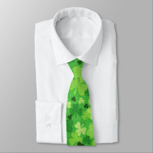 Shamrock "Tissu Tissé" Cravate de la Saint Patrick