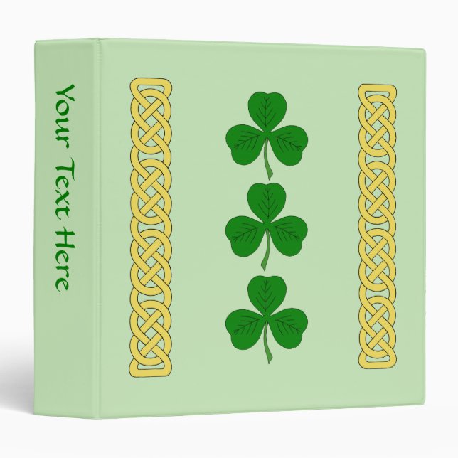 Shamrock Trio and Knotwork Bands Binder (Front/Spine)