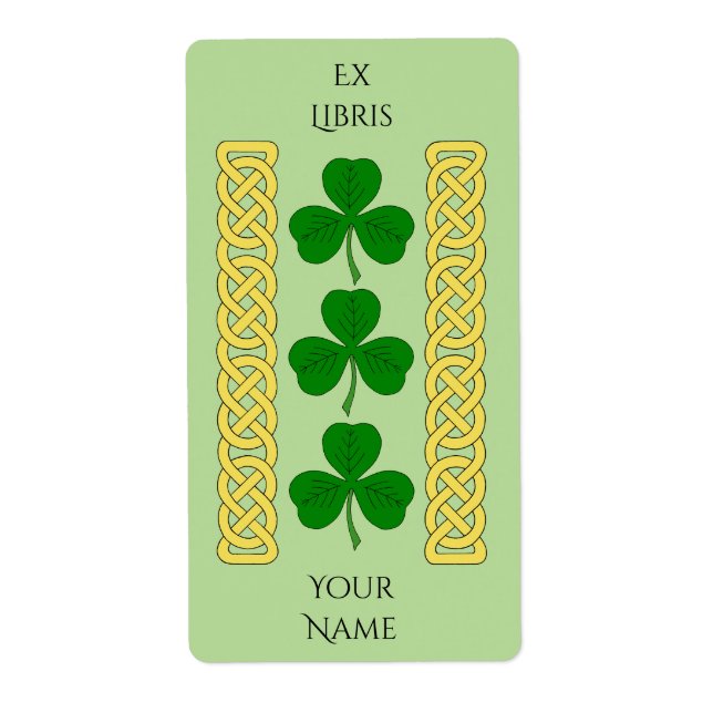 Shamrock Trio and Knotwork Bands Bookplate (Front)
