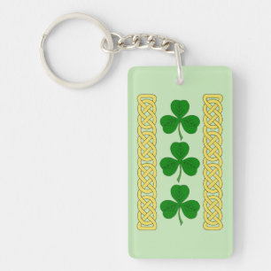 Shamrock Trio and Knotwork Bands Keychain