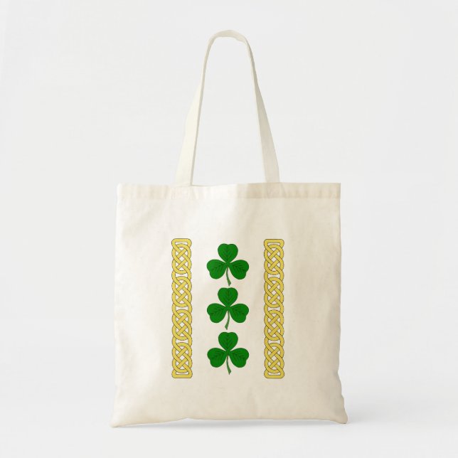 Shamrock Trio and Knotwork Bands Tote Bag (Front)