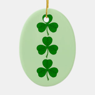 Shamrock Trio Ceramic Ornament