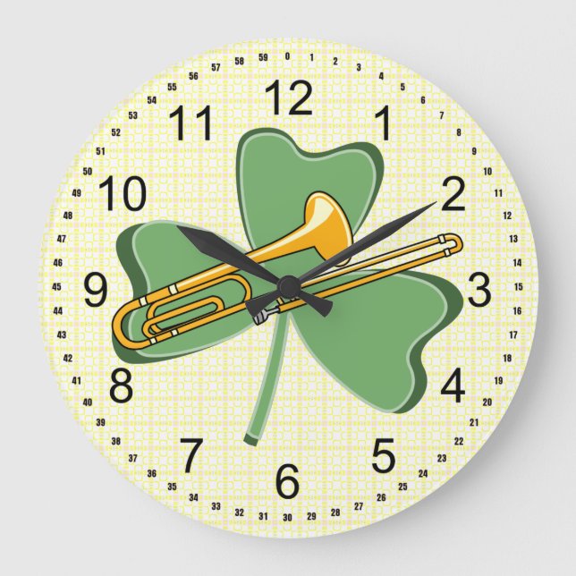 Shamrock Trombone Large Clock (Front)