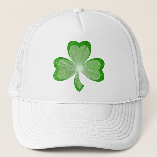 Shamrock trucker hat white (Front)