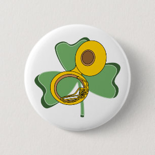 Shamrock Tuba 2 Inch Round Button