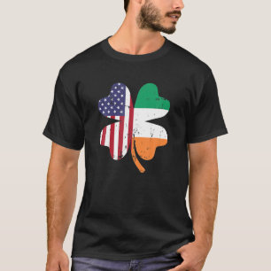 Shamrock USA Flag Ireland St Patrick's Day T-Shirt