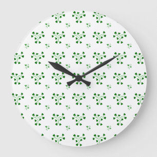 Shamrock vert Cercles Horloge murale