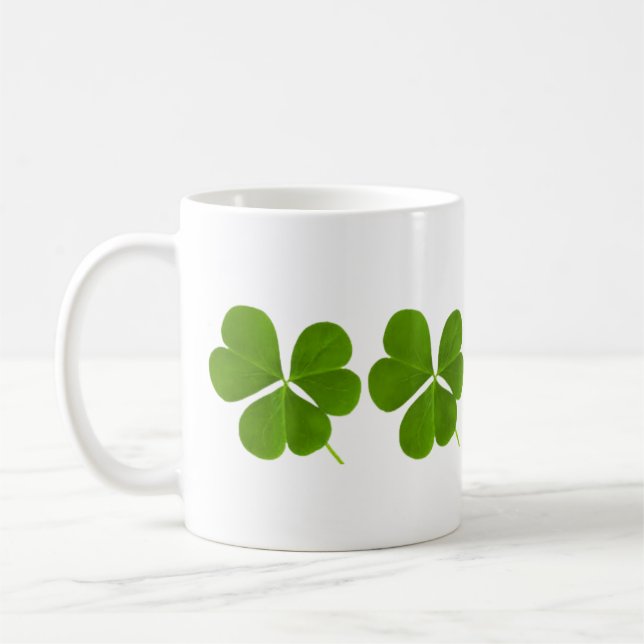Shamrock vert de la St. Patricks Day Clover- tasse (Gauche)