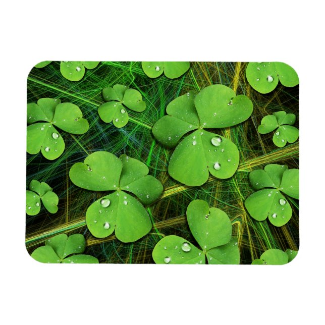 Shamrock vert Saint Patrick's Day Flexi Magnet (Horizontal)