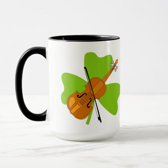 Shamrock Violin Mug (Left)