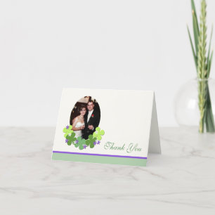 Shamrock Wedding Photo Custom Thank You Card
