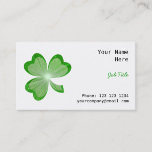 Shamrock White business card side