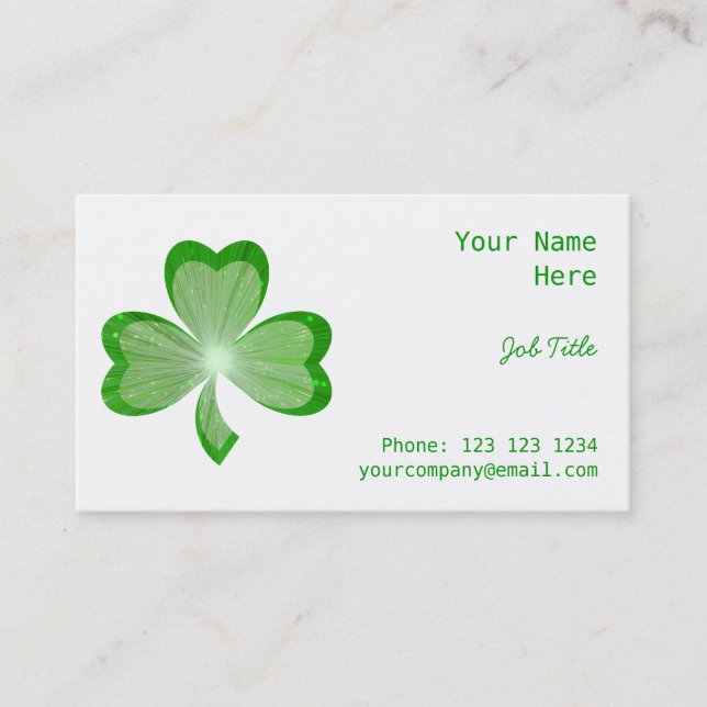 Shamrock White business card side (Front)