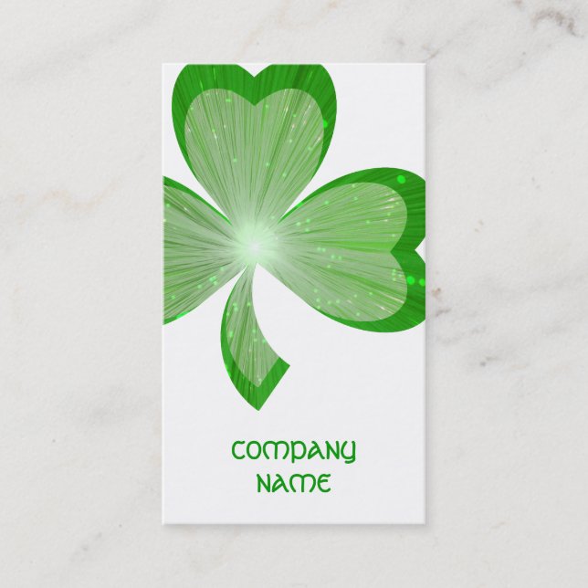 Shamrock White Large business card (Front)