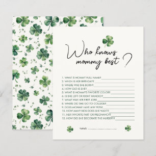 Shamrock Who Knows Mommy Best Baby Shower Game
