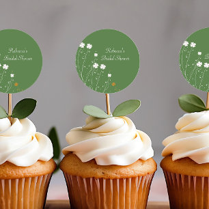 Shamrock Wildflowers Bridal Shower Favour Classic Round Sticker