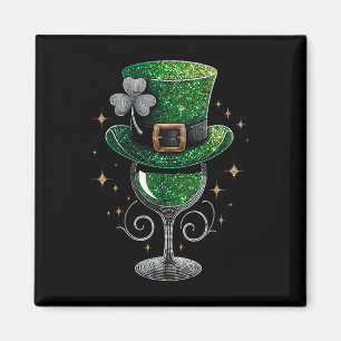 Shamrock Wine Gles Drinking St Patricks Day Irish Magnet