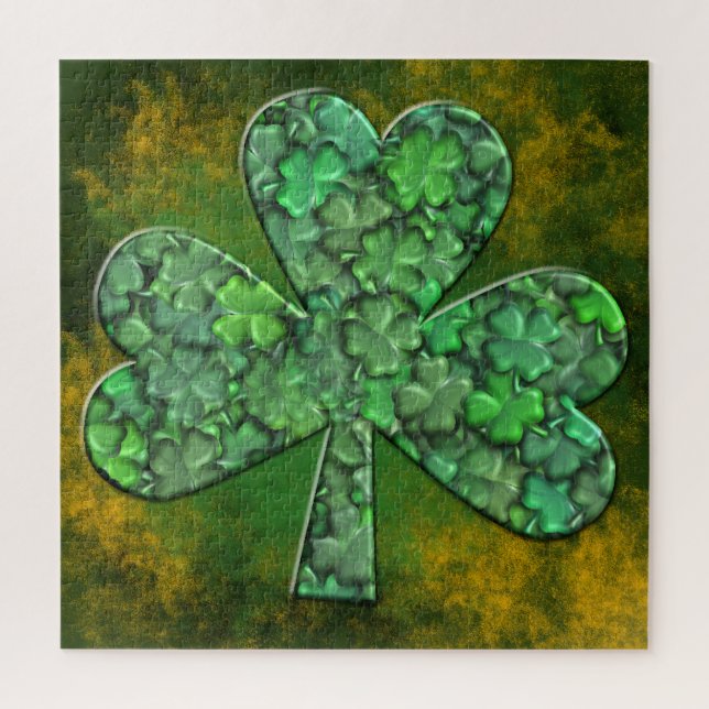Shamrock with Clovers Inside Jigsaw Puzzle (Vertical)