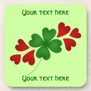 Shamrock with hearts coaster