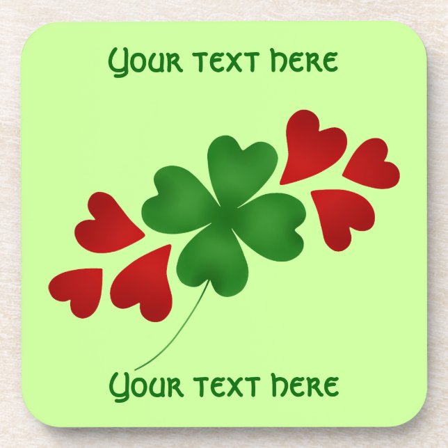 Shamrock with hearts coaster (Front)