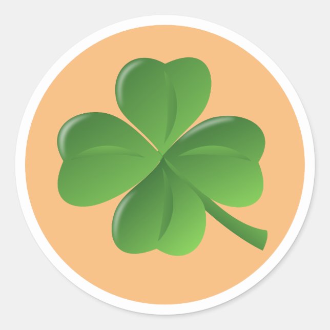 Shamrock With Orange Background Irish  Classic Round Sticker (Front)