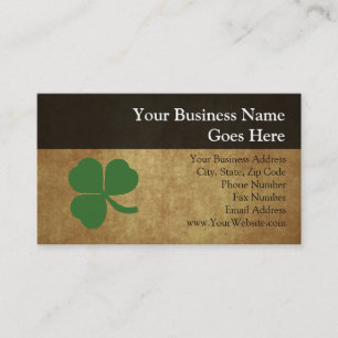 Shamrock with Vintage Gold Business Card