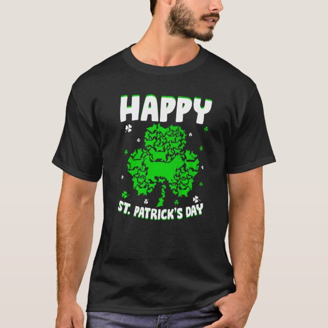 Shamrock Yorkshire Terrier Dog St Patricks Day Iri T-Shirt (Front)