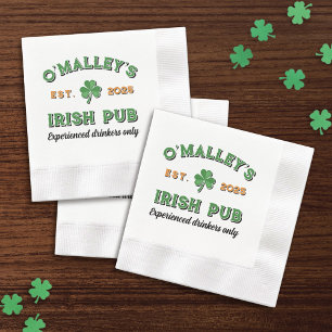 Shamrock Your Name Slogan Year Est. Irish Pub Napkin