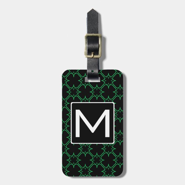 Shamrocked Mono Gram Luggage Tag (Front Vertical)