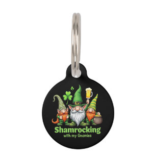 Shamrocking with My Gnomies Funny St. Patrick's Pet Tag