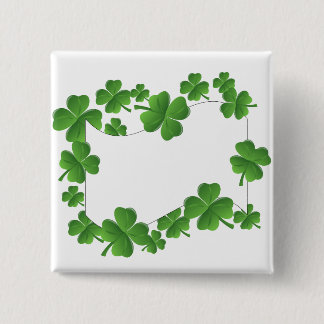 Shamrocks 2 Inch Square Button