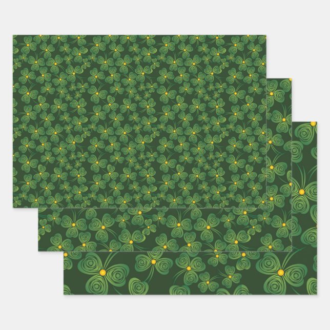 Shamrocks Abstracts Design Wrapping Paper Sets (Set)