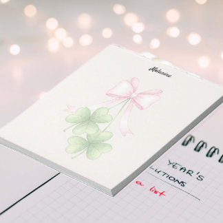 Shamrocks and bow notepad
