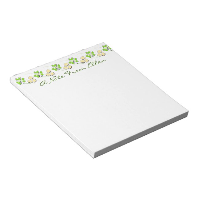 Shamrocks and Gold Coins Notepad (Angled)