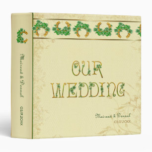 Shamrocks and Gold Irish Wedding Album Binder