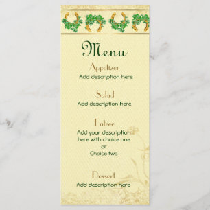 Shamrocks and Gold Irish Wedding Menu