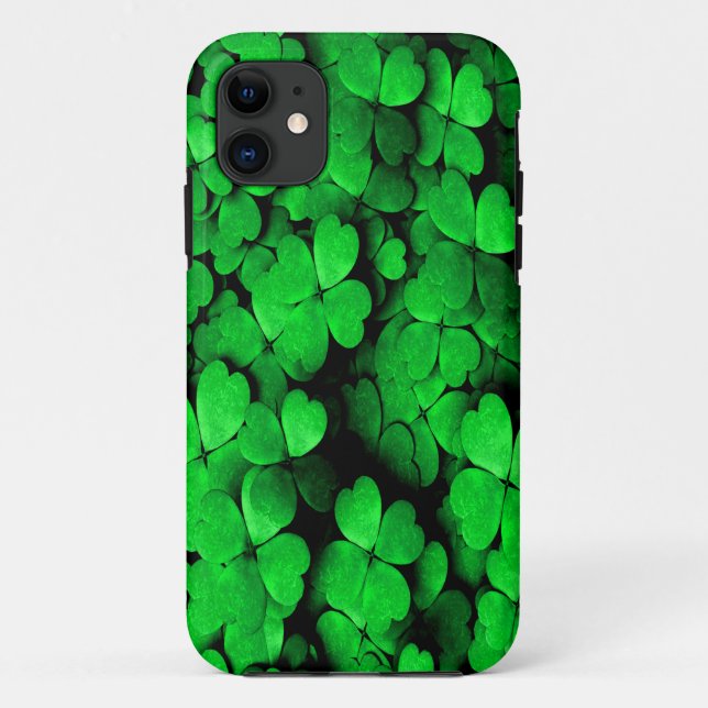 Shamrocks and Hearts Saint Patrick's Day Green Case-Mate iPhone Case (Back)
