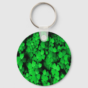 Shamrocks and Hearts Saint Patrick's Day Green Keychain