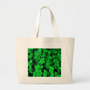 Shamrocks and Hearts Saint Patrick's Day Green Large Tote Bag