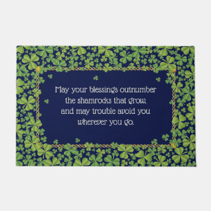Shamrocks and Irish Blessing 2 Doormat