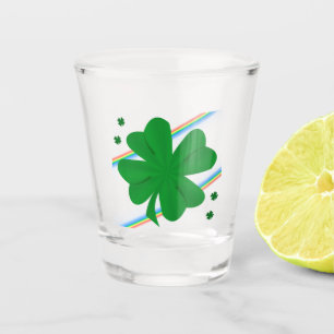 Shamrocks and Rainbows Shot Glass