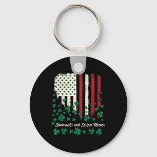 Shamrocks And Stripes Forever - Patriotic Irish-am Keychain