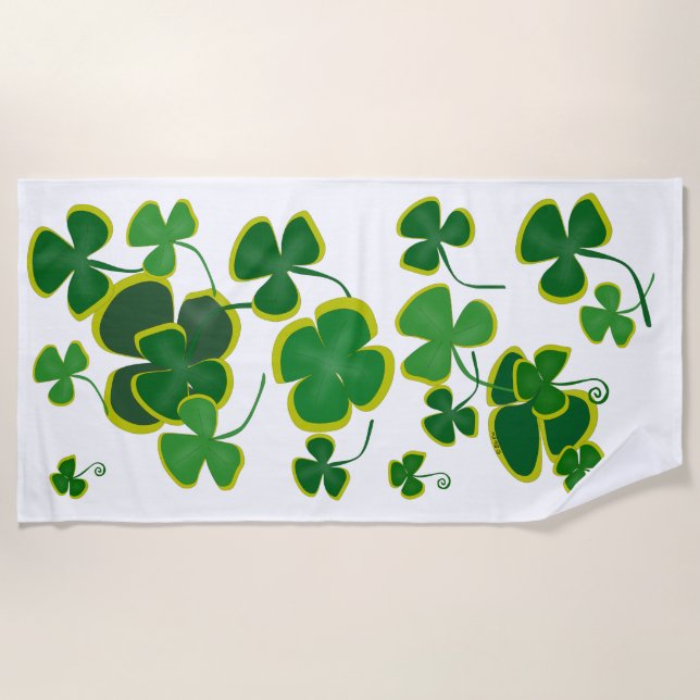 Shamrocks Beach Towel (Front)