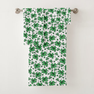 Shamrocks Clover Pattern Bath Towel Set