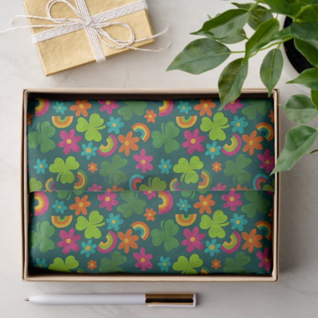 Shamrocks, Flowers and Rainbows St. Patrick's Day Tissue Paper (Gift)
